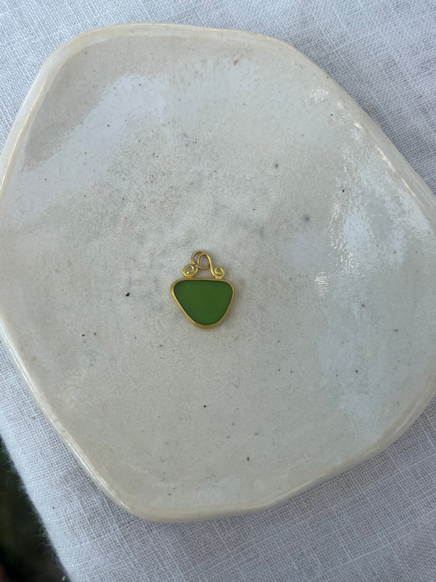 Green Sea Glass Charm