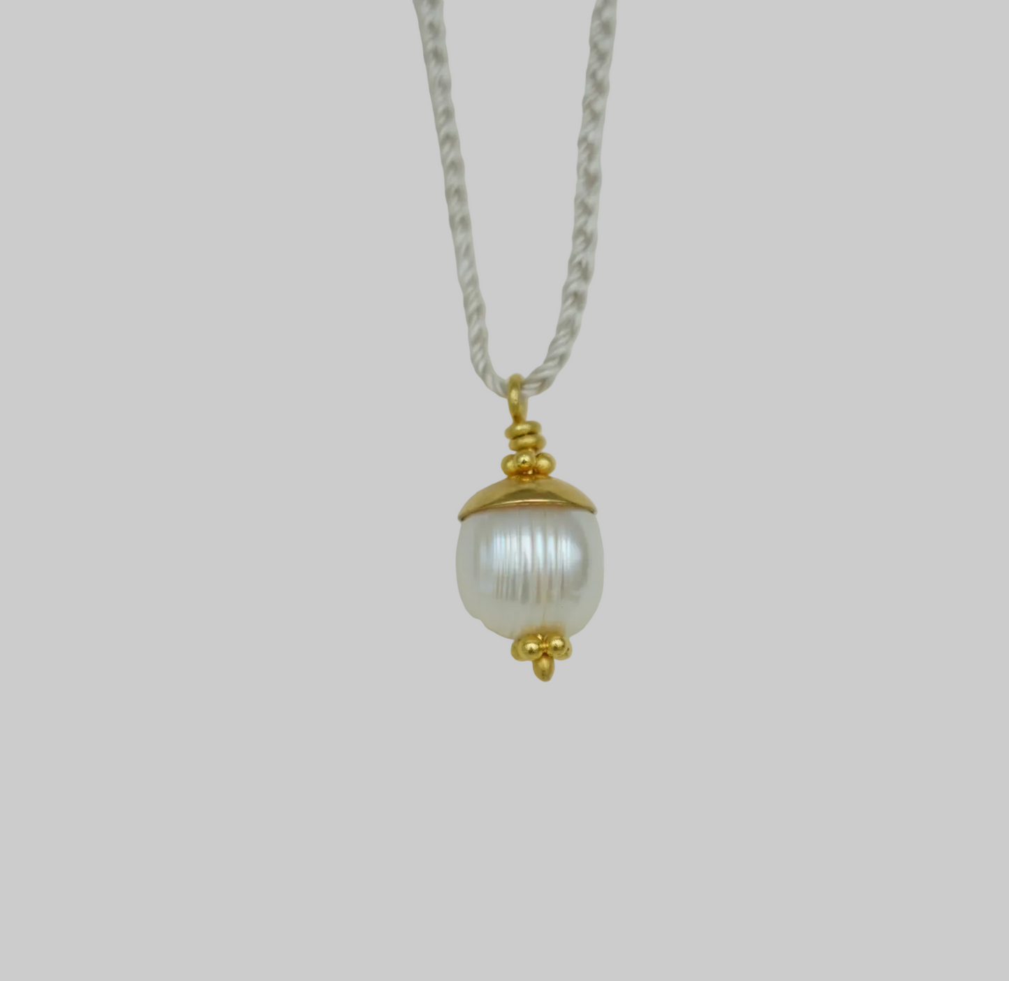 custom Pearl Pendant on Braided Silk