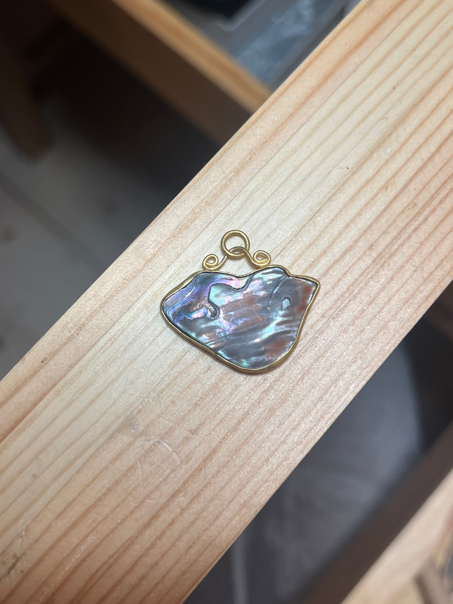 Abalone Magic Pendant on silk cord