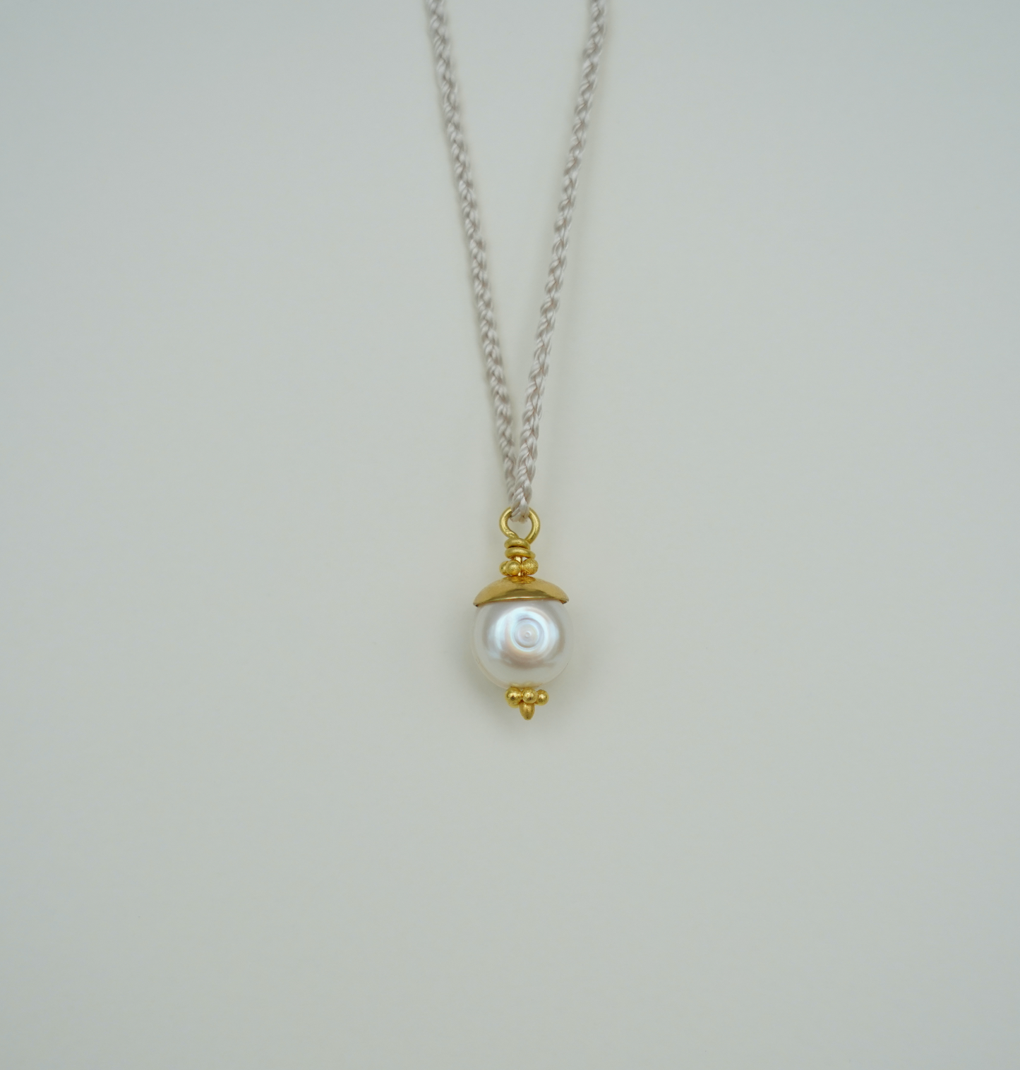 Pearl Pendant on Braided Silk