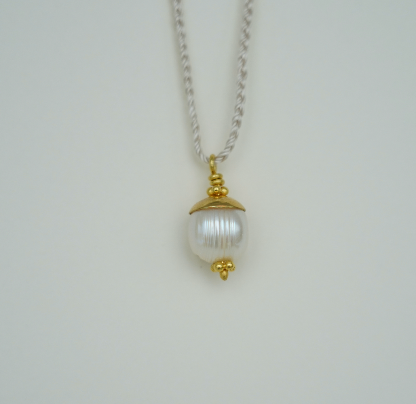 Pearl Pendant on Braided Silk