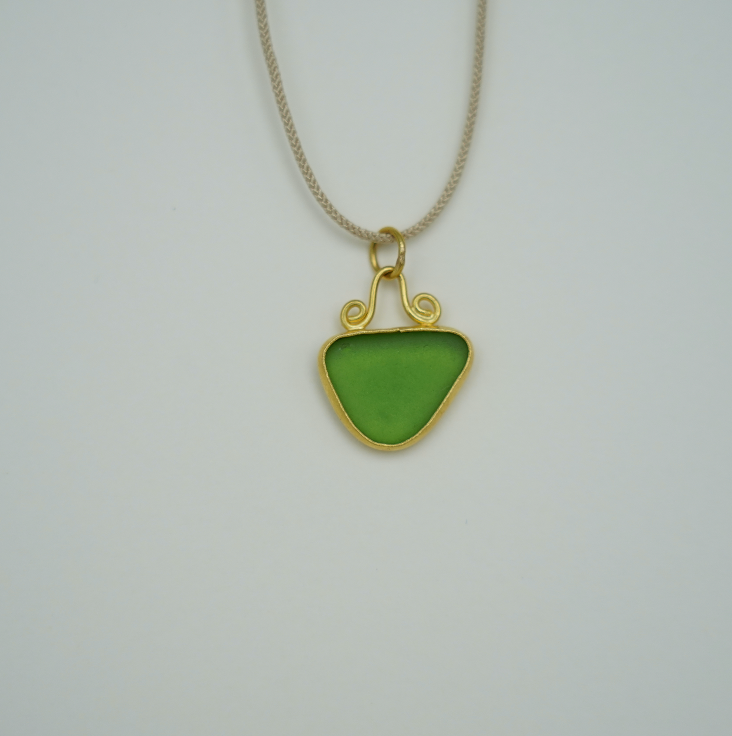 Green Sea Glass Charm